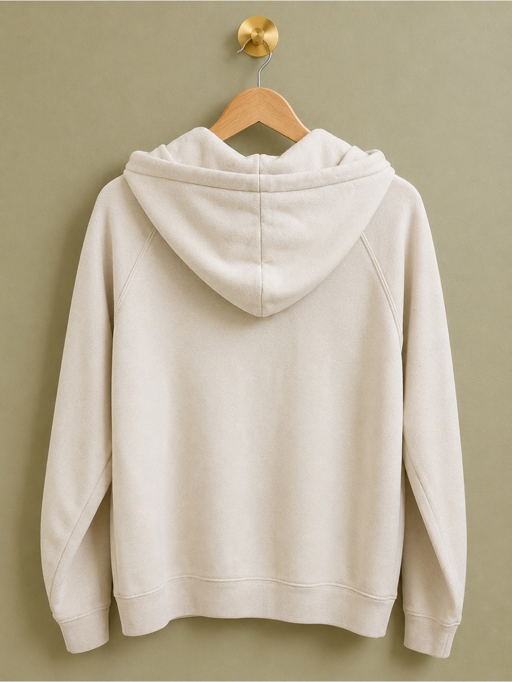 Trek Cream Fleece Pullover Hoodie Size L - Picture 2 of 3